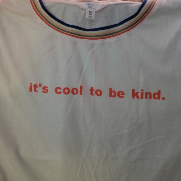 2X-WHITE T-SHIRT-" ITS COOL TO BE KIND" - Picture 2 of 3